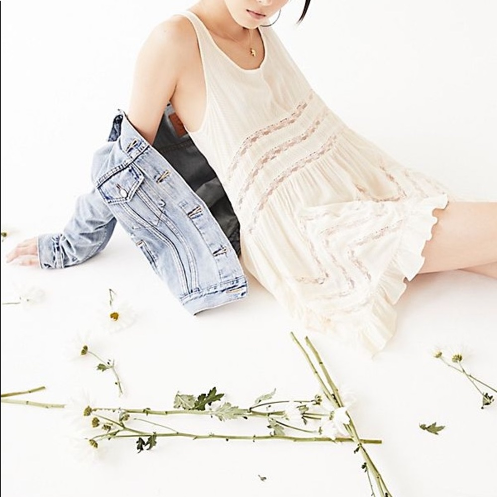 Free People Voile and Lace Trapeze Slip